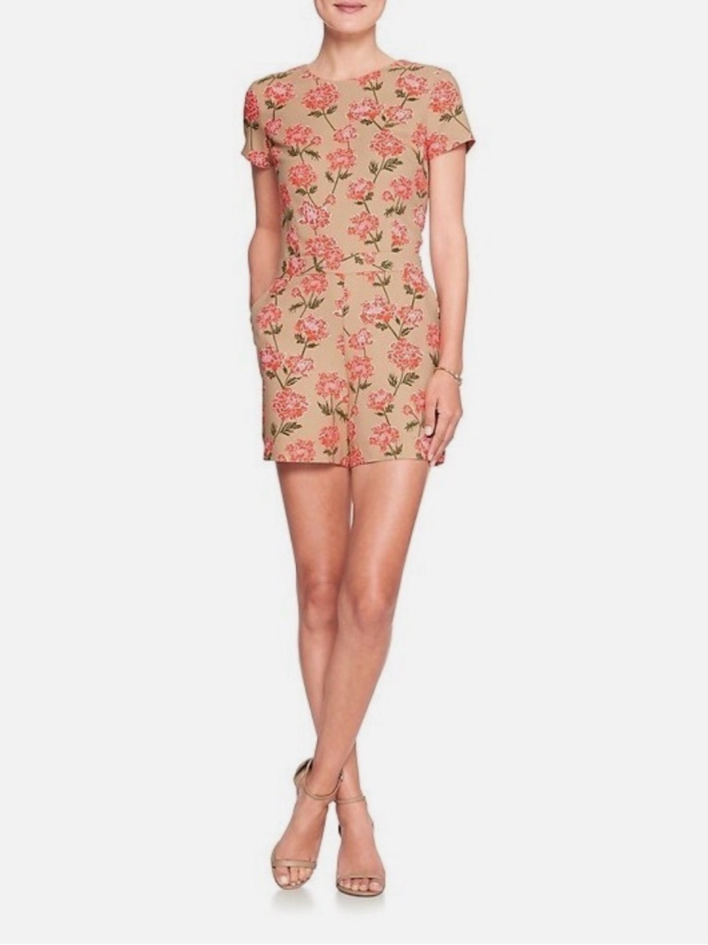 Banana Republic Floral Print Tailored Romper. Size 0